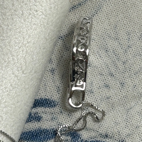 925 Silver Crystal Pendant Necklace Infinity Symbol Teardrop/Eye Shape 18" Chain - Picture 11 of 16